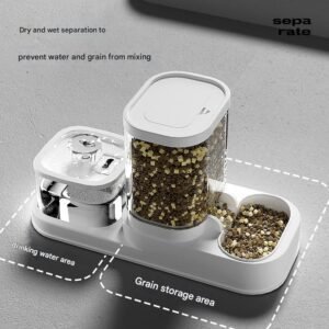 Cat drinking fountain circulating automatic flowing water drinking fountain drinking water basin feeding water feeding all-in-one machine two in one pet