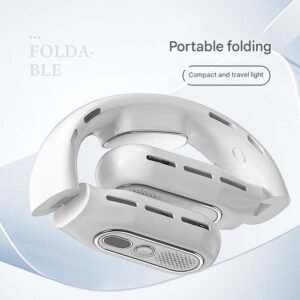 Leafless folding neck hanging fan lazy silent large capacity portable digital display outdoor small fan