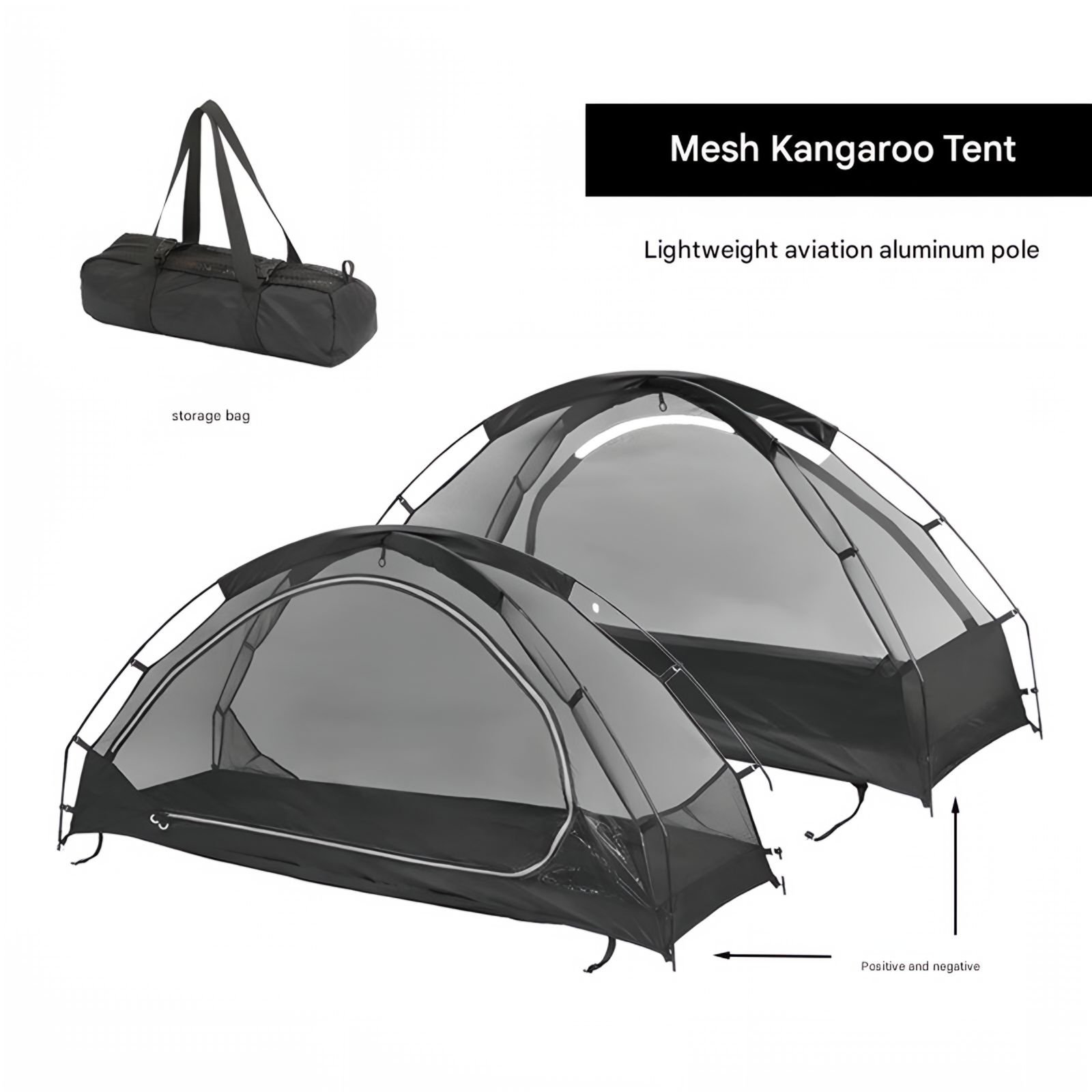 Outdoor mountaineering camping solo single tent rainproof kangaroo shelter net mosquito net hiking tent kangaroo inner tent - Image 5