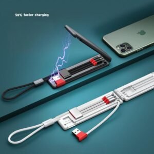 Portable multifunctional one-to-three charger cable three-in-one data cable