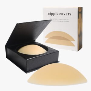 2 Pairs Nipple Covers for Women - Sticky Adhesive Silicone Pasties - Reusable Pasty Nipple Cover with Travel Box