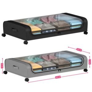 Dustproof storage box under the bed with wheels, simple clothes and shoes storage box under the bed