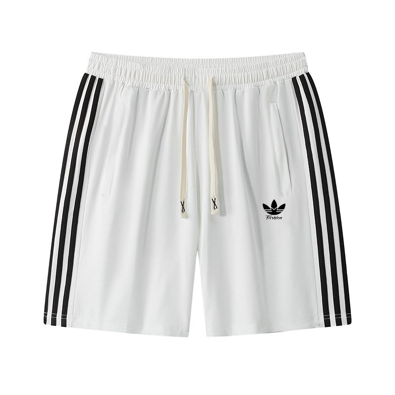 Summer clover sports casual pants men and women three-bar ice silk shorts men's elastic quick-drying sports casual