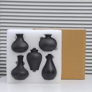 Five-piece black and white vase ornaments ins Nordic style ornaments living room flower arrangement light luxury