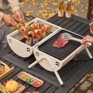 Barbecue grill household frying and grilling dual-purpose stove portable outdoor camping smokeless barbecue grill barbecue stove manufacturer gift